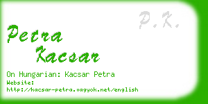 petra kacsar business card